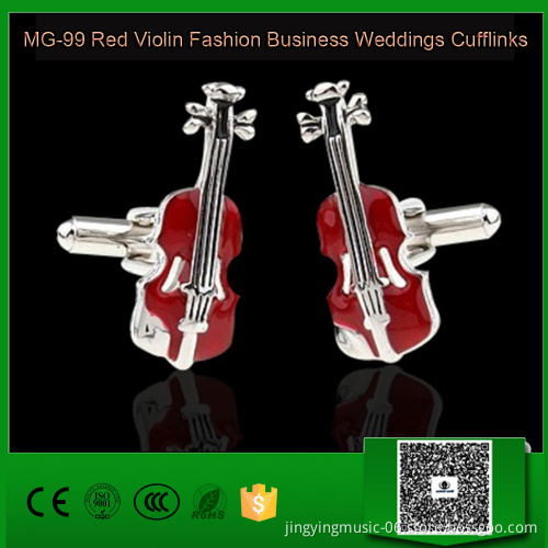 MG-99 Red Violin Fashion Business Weddings Cufflinks